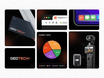 GEDTECH® Online Gadget Store analaytics brand branding data design eccom eccomerce gadget identity logo mobile app store online shop pie chart website