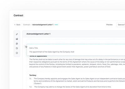 Move Clause - Contract Editor contract editor design editor ui ui design ux ux design