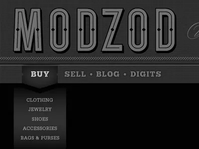 Modzod black blog boutique clothing fashion gray logo web website