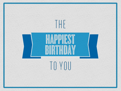 Happy Birthday Card blue card cyclone happy birthday letterpress print