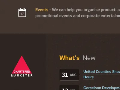 Marketing 1 brown date font grain icons marketing text website design yellow