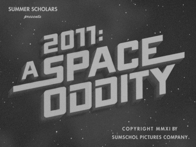 2011: A Space Oddity film movie musical parody projection sci fi science fiction serial space titles typography