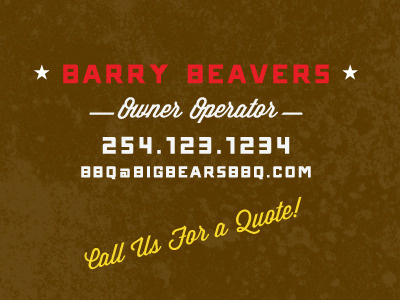 Big Bear's BBQ - Pt II bear business card identity texas