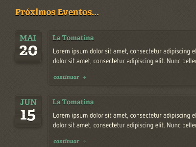 Events List calendar events list