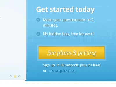 Plans & Pricing Call to action area call to action plans pricing