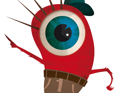 Fancy pants Monster illustration monster red texture vector