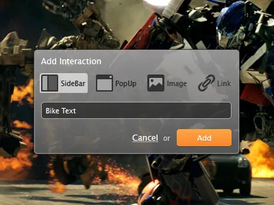 Pop Up "Add Interaction" actiotv design illustrator interface popup ui vector
