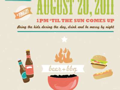 Beer + BBQ Take 2 bbq illustration invitation
