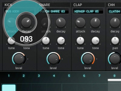 Adjustment Overlay design drum ipad machine touch ui