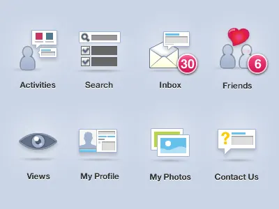 Mobile app homescreen icons fireworks icon vectors