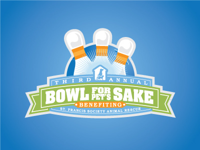 Bowl For Pet's Sake bowling logo design typography vector