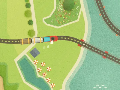 Train App ipad landscape retro train