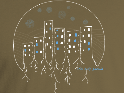 The city grows design illustration t shirt vector