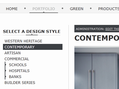 Callaghan - Navigation architecture clean gray minimal navigation portfolio sidebar white wordpress