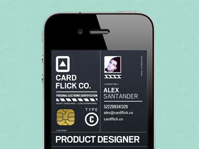 P.E.I. app black card card flick chip contact dark designer id identification info interface ios iphone security template type ui ux wip