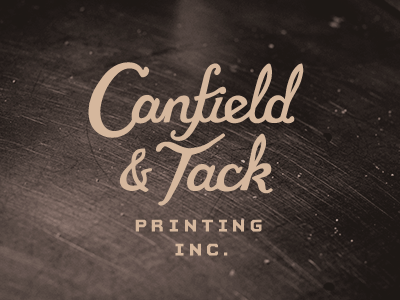 Canfield & Tack Logo antique custom handlettering type