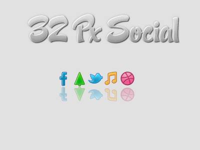 32 Px Social 32px dribbble facebook forrst music social twitter