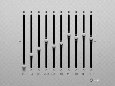Simple E.Q clean graphic user interface gui light minimal modern shadows slider ui user interface web elements