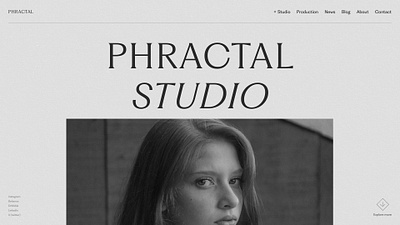 Phractal - Photography Studio Concept animation motion ui web design