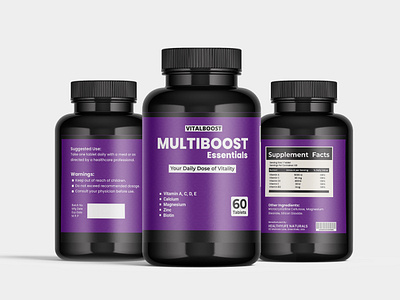 Supplement Jar Label Design graphic design label design