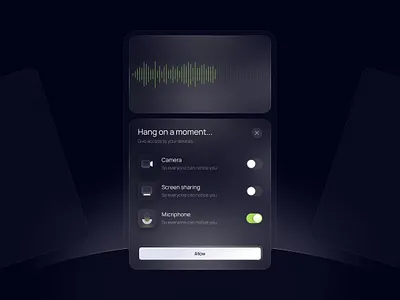 Permission Modal UI animation app branding design graphic design interface mobile design mobile ui product service startup technology ui uiux user experience ux web website