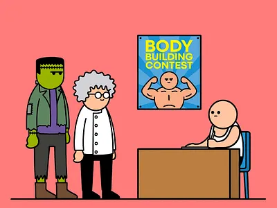 Body building cartoon cartoonist comic funny humour illustration illustrator webcomic