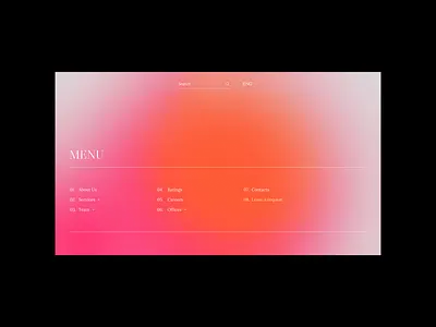 Menu design clean design japanese gradient landing page ui ux web design