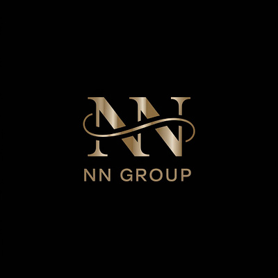 luxury gold letter N logo design graphic