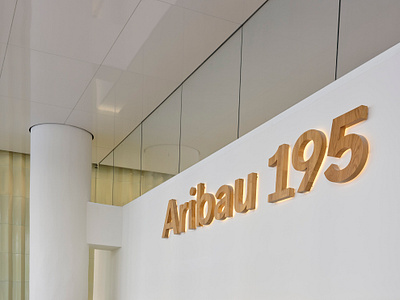 Aribau Grotesk in use 3d building signage ui wayfinding