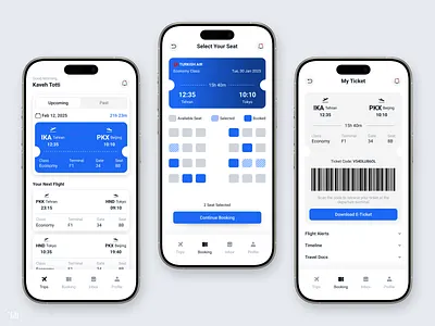 Flight Booking Mobile App airplane application booking booking design design flight flight design mobile mobile app mobile design mobile ui ticket ui ui design ux