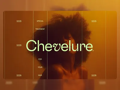 Chevelure Promotion Graphic bold text brand brand identity branding creative design elegant look hair care layout modern text promotion graphic promotional graphic text text design text overlay text portrait textured typography vertical lines visual identity