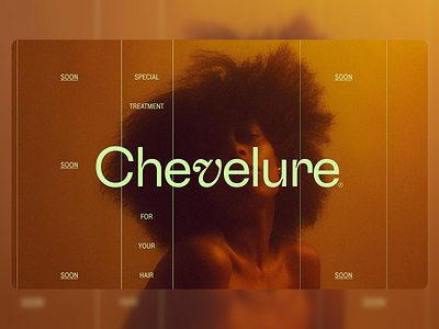 Chevelure Promotion Graphic bold text brand brand identity branding creative design elegant look hair care layout modern text promotion graphic promotional graphic text text design text overlay text portrait textured typography vertical lines visual identity