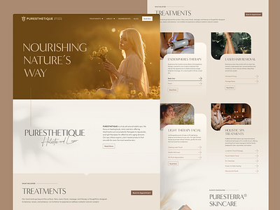 Puresthetique | Homepage Design branding graphic design holistic medspa natural ui website website design