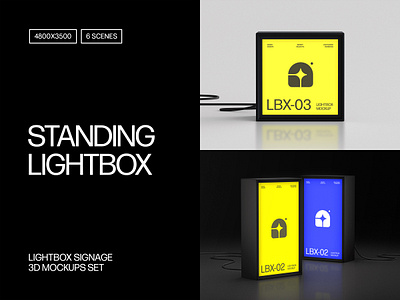 Lightbox Signage Mockups ad advertising cords digital download glowing mockup light lightbox lightbox mockup lighting mockup pixelbuddha psd retangular screen screen mockup signage standing template vertical