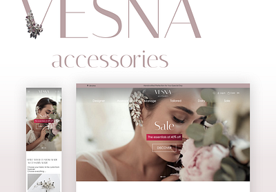 VESNA Accessories – Website Design Concept accessories branding design e commerce website e commerce website design figma minimalism non commercial responsive design ui uiux uiux design web design website design