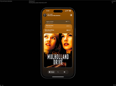 Personalized Movies App animation design mobile app movies ui ux