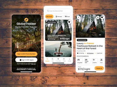 GlobeTrekker - Travel App Design app design graphic design travel travelapp ui ux
