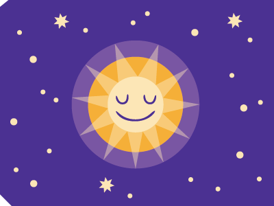 The Sun in Space illustration sky space stars sun vector