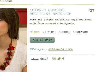 Single Product View ecommerce texture typography