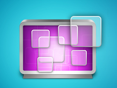 Exposé Purple icon monitor purple rapidweaver screen teal