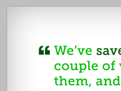 Testimonial font museo slab web