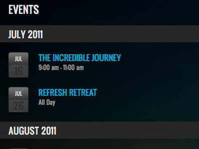 Mission Event List calendar events genesis icon list mission wordpress