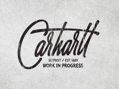 Carhartt brush calligraphy lettering pen t shirt tee typography