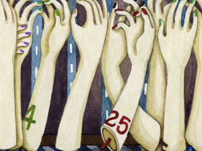 No.25 III art eros fingers hands illustration mannequin nails watercolor