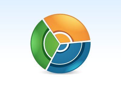 Multifiliate Logo chart icon logo mark pie