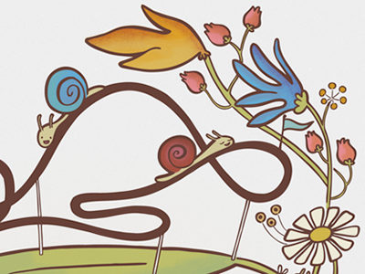 Wonderland childrens illustration flowers illustration roller coaster silly snail theme park wonder wonderland