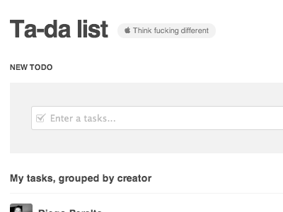 Ta-da Iist app helvetica list minimalistic todo