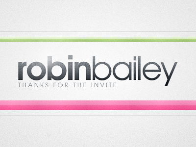 Thank You Robin Bailey debut green introduction invite pink robin bailey thank you