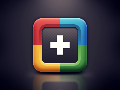 Google+ iOS Icon blue google green icon ios plus red yellow