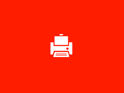 print me. icon ink paper printer red